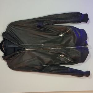 Giorgio Brato mans black leather jacket size 54